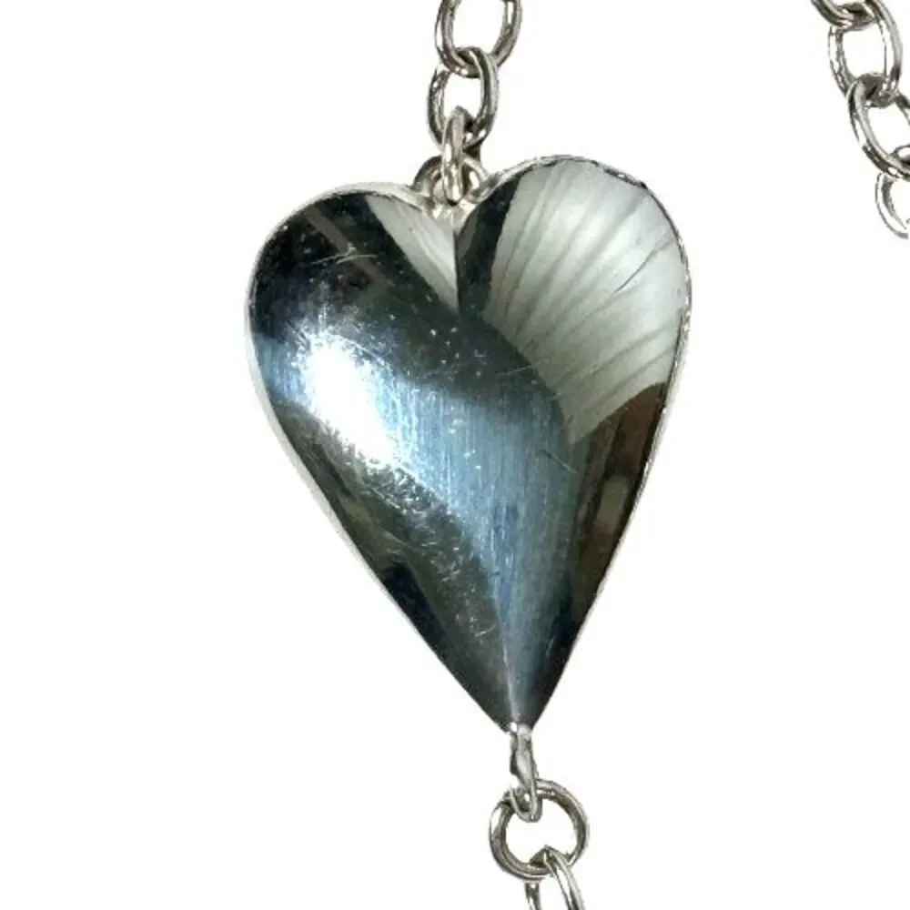BRIGHTON GLISTEN HEART Clear Crystal Silver Bracelet Reversible JF8131 NWOT $72